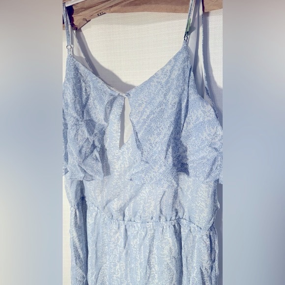 Joie 100% Silk Blue Floral Tiered Top Spaghetti Strap Dress - Picture 5 of 11